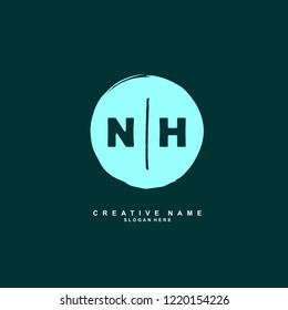 N H NH Initial logo template vector