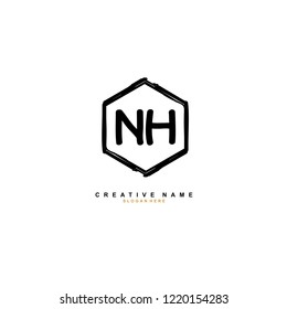 N H NH Initial logo template vector