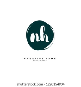 N H NH Initial logo template vector