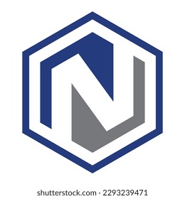 N hexagon logo icon template 1a