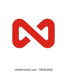 N or infinity logo initial letter design template vector