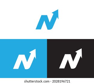 n initial arrow logo design vector symbol graphic idea creative