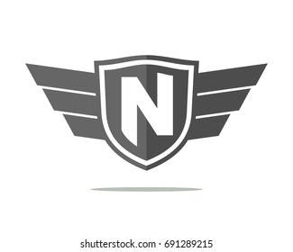 N Initial badge team template vector