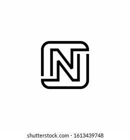 N initial box shape Logo designs template