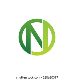 N initial circle company or NO ON logo green