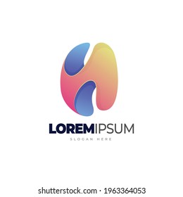 N initial gradient logo. Vector illustration