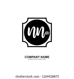N N Initial Handwriting Logo Template Vector 