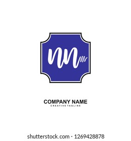 N N Initial Handwriting Logo Template Vector 