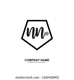 N N Initial Handwriting Logo Template Vector 