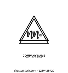 N N Initial Handwriting Logo Template Vector 