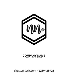 N N Initial Handwriting Logo Template Vector 