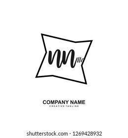 N N Initial Handwriting Logo Template Vector 