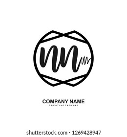 N N Initial Handwriting Logo Template Vector 