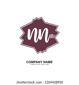 N N Initial Handwriting Logo Template Vector 