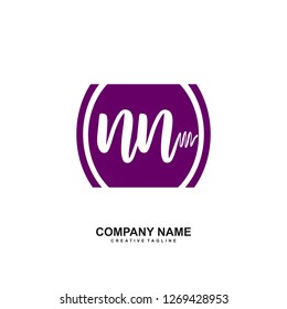 N N Initial Handwriting Logo Template Vector 