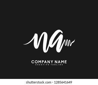 N A Initial Handwriting Logo Template Vector