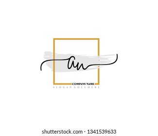 A N Initial Handwriting Logo Template