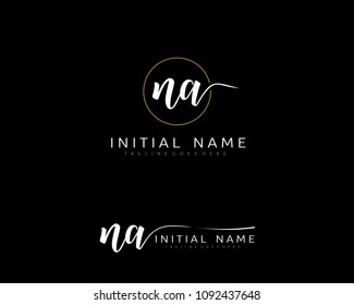 N A Initial handwriting logo vector. Hand lettering for designs.