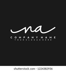 N A Initial handwriting logo vector