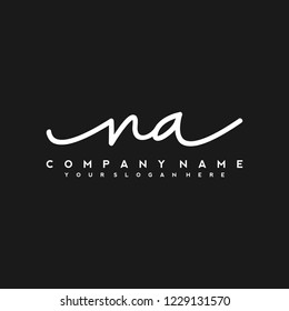 N A Initial handwriting logo vector