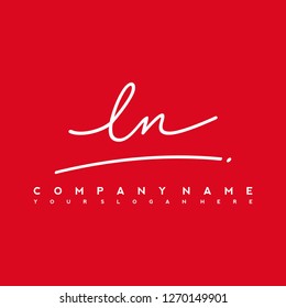  N Initial handwriting logo vector