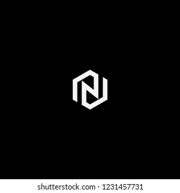n initial hexagon line letter