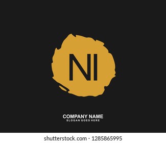 N I Initial letter geometric logo vector 