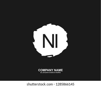 N I Initial letter geometric logo vector 