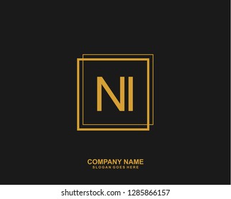 N I Initial letter geometric logo vector 