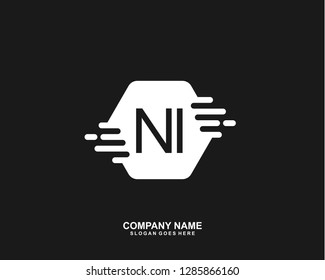 N I Initial letter geometric logo vector 