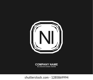 N I Initial letter geometric logo vector 
