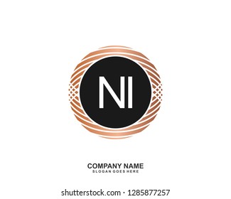 N I Initial letter geometric logo vector 