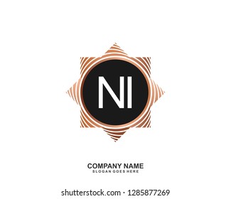 N I Initial letter geometric logo vector 