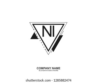 N I Initial letter geometric logo vector 
