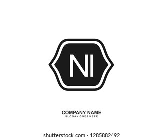 N I Initial letter geometric logo vector 