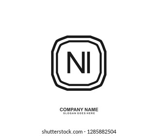 N I Initial letter geometric logo vector 