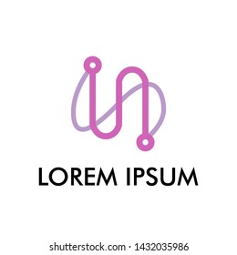 N initial letter logo icon for business or technology company sign