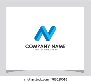 N initial letter logo vector eps 10