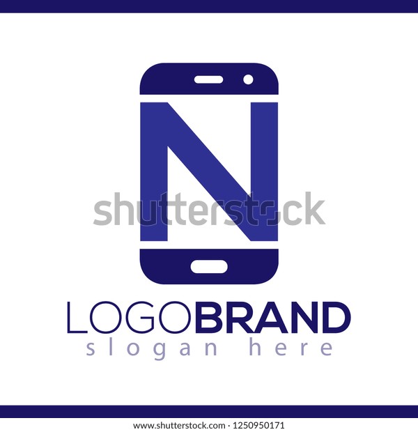 N Initial Letter Smart Phone Logo Stock Vector (Royalty Free) 1250950171