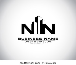 N N Initial logo concept with building template vector.