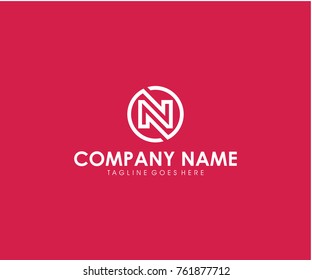 N initial logo design