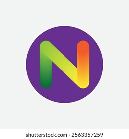 N initial logo design template