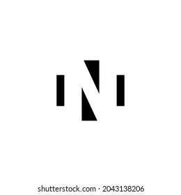 n initial logo design vector template