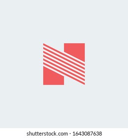 N initial logo with diagonal stripes accent.