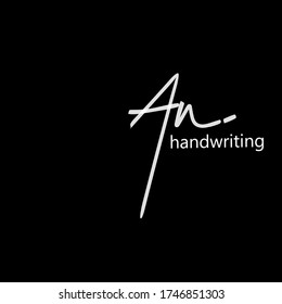 A n An Initial logo handwriting template vector