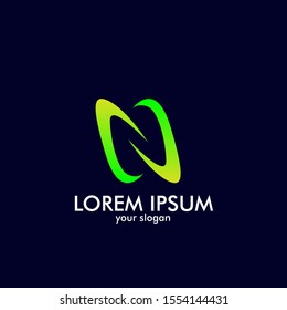 N initial logo letter for digital business company