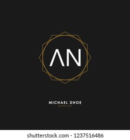 A N AN Initial logo letter with minimalist concept. Vector with scandinavian style logo.
