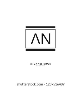 A N AN Initial logo letter with minimalist concept. Vector with scandinavian style logo.