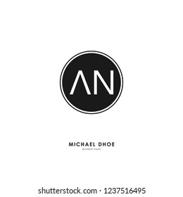 A N AN Initial logo letter with minimalist concept. Vector with scandinavian style logo.