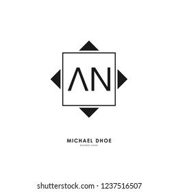 A N AN Initial logo letter with minimalist concept. Vector with scandinavian style logo.